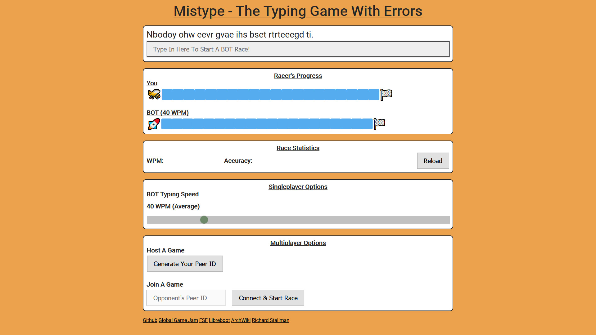 Screen shot of Mistype